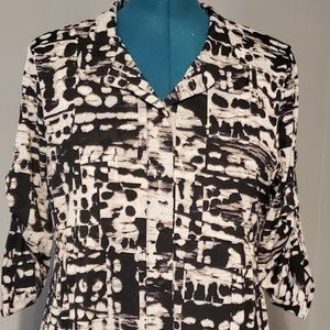Black, Ivory, and Taupe Tunic, Size XL, by Style & Co.